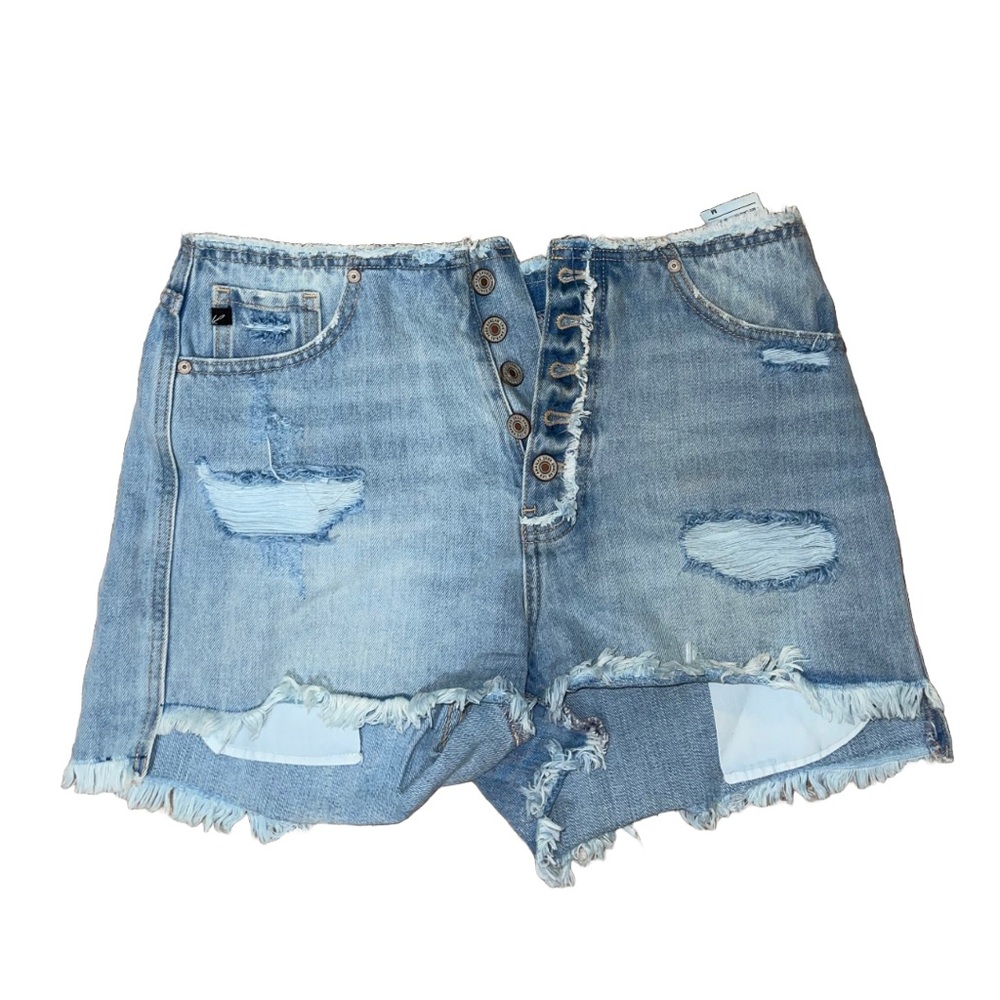 Kancan Front Button Closure Distressed Shorts - image 5